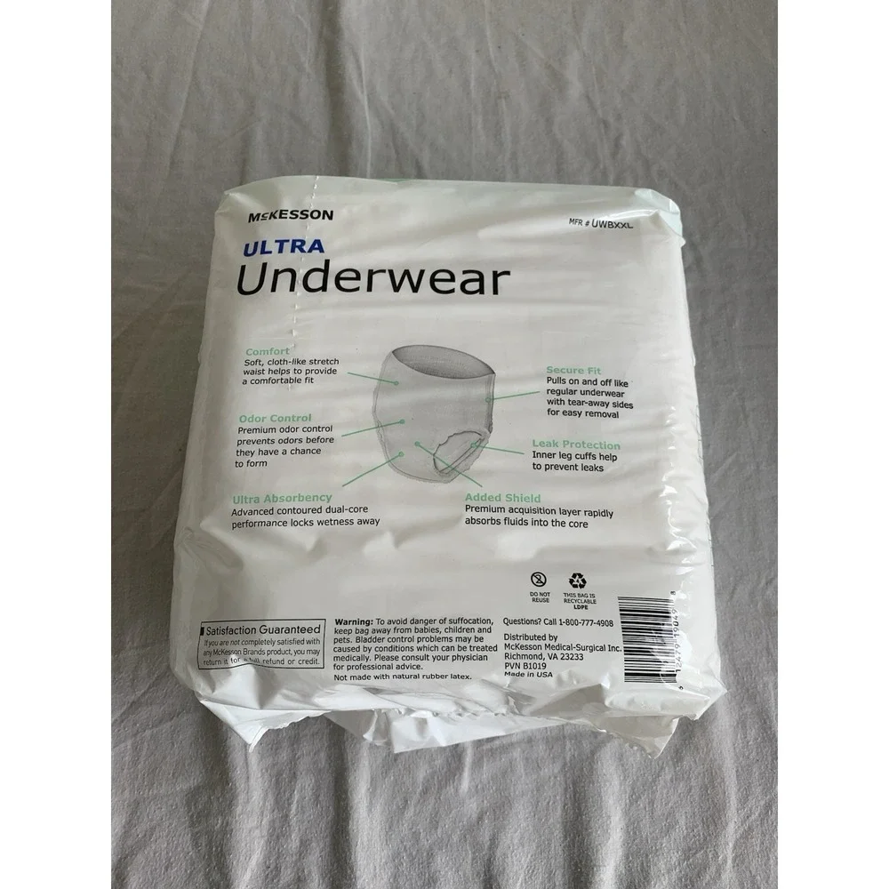 Adult Disposable Pull On Underwear Diapers XXL Heavy Absorbency 12 Ct